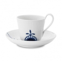 Royal Copenhagen Blue Mega Cup And Saucer High Handle