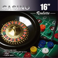 Da Vinci 16-Inch Roulette Wheel Game Set with 120 chips, Felt Layout, and Rake