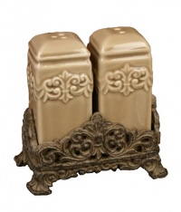 Drake Design 3405 Salt and Pepper Set, Taupe, 4.5x5 Inch