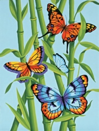 Dimensions Needlecrafts Paintworks Paint By Number, Butterflies And Bamboo