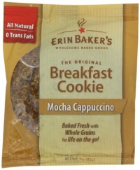 Erin Baker's Breakfast Cookie Mocha Cappuccino, 3-Ounce Individually Wrapped Cookies (Pack of 12)