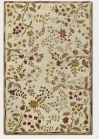 Couristan 0230/0030 EDEN Summer Vines 108-Inch by 144-Inch Wool Area Rug, Ivory/Ruby