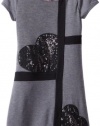 Amy Byer Girls 7-16 Sequin Heart, Gray, 16