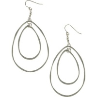 Jessica Simpson Worn Silver-Tone Double Orbital Drop Earrings