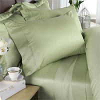 ITALIAN 1200 Thread Count Egyptian Cotton Duvet Cover Set , California King, Sage , Made in ITALY