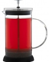 GROSCHE LISBON French press coffee and tea press, 1 liter 34 fl. oz capacity, Glass body with SS filter press, removable silicone grip base, and included spoon