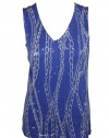 Charter Club Womens Sequins Print Sleeveless Top