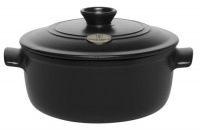 Emile Henry Flame Top 4.2-Quart Round Oven, Black