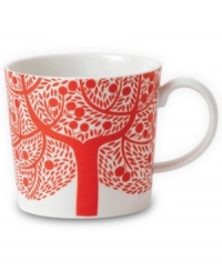 Branch out from the Fable Garland dinnerware pattern with the red tree accent mug. Featuring distinct Scandinavian style and the sleek durability of Royal Doulton porcelain.