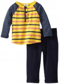 Splendid Littles Baby-Boys Newborn Nantucket Stripe Henley Pant Set, Ray, 6-12 Months