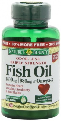 Nature's Bounty Triple Strength  One-per-day Fish Oil 1400 mg, 980 mg Omega-3, 39 Softgels