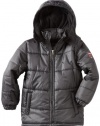 Ixtreme Boys 8-20 Chevron Rip Stop Puffer Jacket, Grey, 14/16