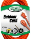 Coleman Cable 02209 16/2 Vinyl Outdoor Extension Cord, Orange, 100-Feet