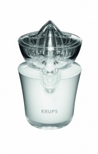 KRUPS ZX720143 Acrylic Juicer with Stainless Steel anti-drip valve, White and Stainless Steel