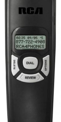 RCA 1104-1BKGA Corded Slim-Line Telephone with Caller ID