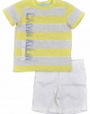 Calvin Klein Baby-boys Infant Stripes Tee With White Short