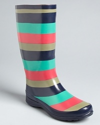 Candy dandy: These brightly striped rubber rain boots are, in a word, Splendid.