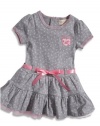 GUESS Kids Girls Baby Girl Patterned Dress with Bloomers , GREY (12M)