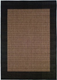 Couristan 1005/2500 Recife Checkered Field Cocoa/Black Rug, 2-Feet by 3-Feet 7-Inch