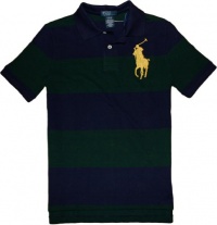 Polo Ralph Lauren Boys Striped Big Pony Polo, Green Multi, Small (8)