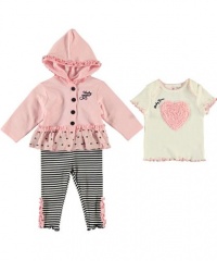 Guess Sweet Treat 3-Piece Outfit (Sizes 0M - 9M) - pink, 6 - 9 months