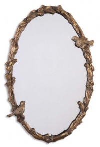 Uttermost 13575 P Paza - Metal Frame, Distressed Antiqued Gold Leaf with Gray Glaze Finish