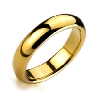 Bling Jewelry Gold Plated Comfort Fit High Polish Tungsten Band Ring 6mm