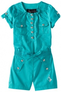 Baby Phat - Kids Girls 2-6X Short Slv Military Romper, Green, 2T