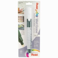 Pentel Arts Wet Erase Chalk Marker, Chisel Tip, White Ink, 1 Pack (SMW26BPW)