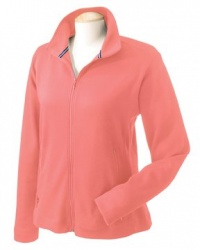 Devon & Jones Sport Women's Interlock Full Zip Fleece Jacket, Melon, XX-Large