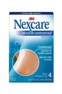 Nexcare Absolute Waterproof Adhesive Gauze Pad, 3 Inches X 4 Inches