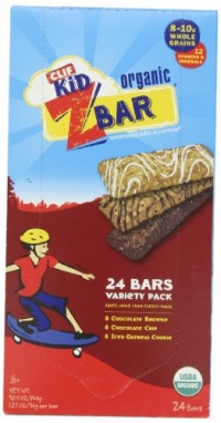 Clif Kid Z Bar Variety Pack, Chocolate Chip, Choc Brownie, Iced Oatmeal Cookie, 24 Count