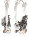 Nine West In The Groove Tri-Tone Shaky Drop Hoop Earrings