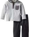 Calvin Klein Boys 2-7 2-Piece Hooded Top With Jeans, Gray, 3T