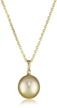 TARA Pearls 10X11mm Gold South Sea Pearl with 14 Karat Yellow Gold Pendant Necklace