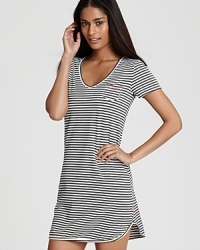 Calvin Klein's v-neck sleep shirt is soft, striped and super wearable.