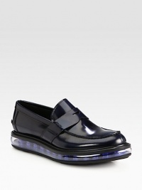 Remarkable attention to detail is displayed with this loafer style handcrafted in polished Italian leather with a transparent cushioned sole for the ultimate experience of comfort and style.Leather upperLeather liningPadded insoleRubber soleMade in Italy