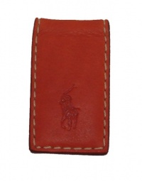 Polo Ralph Lauren Leather Magnetic Money Clip Orange