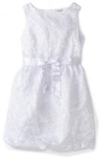 KC Parker Girls 7-16 Embroidered Organza Eyelet Bubble Dress, White, 8