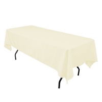 60 x 102 in. Rectangular Polyester Tablecloth Ivory