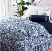 Lauren Ralph Lauren Palm Harbor Octagonal Duvet Cover, Twin Blue/White