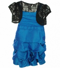 BCX Sleeveless Dress with Crochet Bolero Turquoise 14