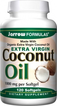 Jarrow Formulas Coconut Oil (Extra Virgin), 1000mg, 100% Certified Organic, 120 Softgels