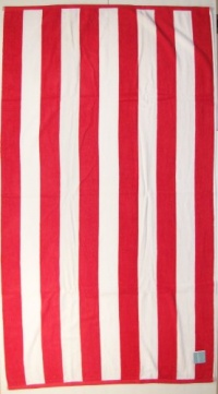 Beach Towel Oversized Kassatex Extra Large 40 X 70 Cabana Red White Beach Stripes