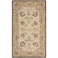 Safavieh Anatolia Collection Handmade Hand-Spun Wool Area Rug, 9 by 12-Feet, Ivory/Brown