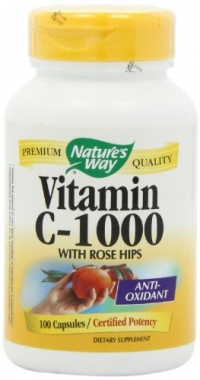 Nature's Way Vitamin C 1000 with Rose Hips, 100 Capsules