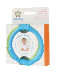 Lifefactory 2 Pack Multi Sensory Silicone Teether, Sky/Spring Green