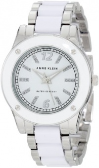 Anne Klein Women's 109181WTSV Silver-Tone and White Plastic Dress Watch