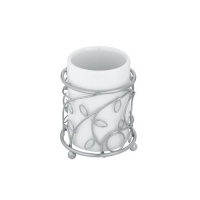 InterDesign Twigz Tumbler, Silver/White