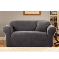 Sure Fit Stretch Metro 1-Piece Loveseat Slipcover, Gray